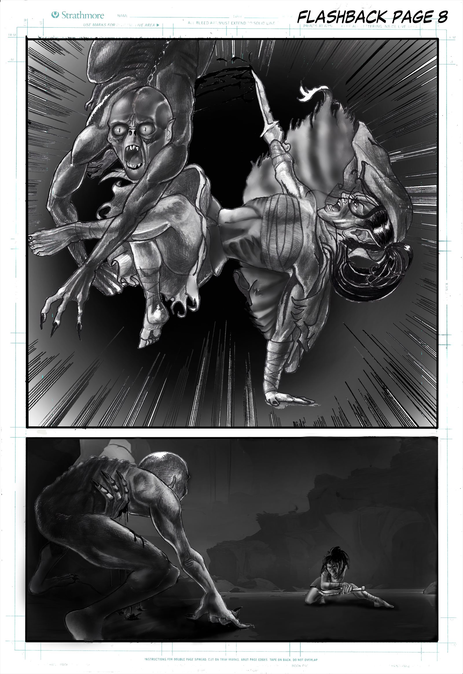 Fantasy graphic novel page 08 from Maca and the Bard by Todd Van Linda, demonstrating sequential storytelling, character action and visual continuity