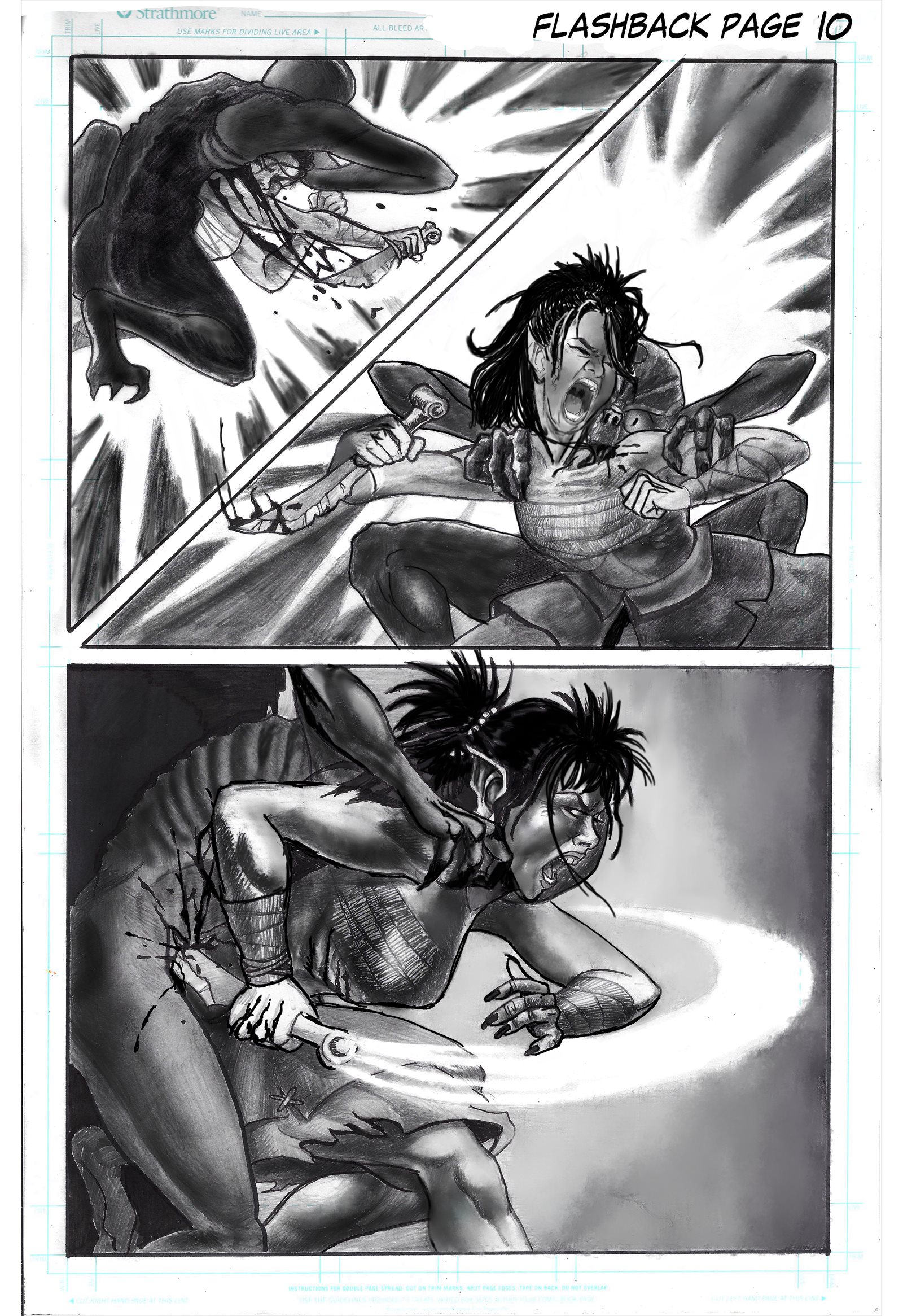 Fantasy graphic novel page 10 from Maca and the Bard by Todd Van Linda, demonstrating sequential storytelling, character action and visual continuity